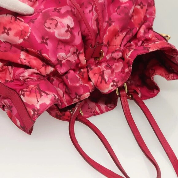 LOUIS VUITTON Ikat Flower Noe full MM Shoulder Bag Nylon Red - Picture 10 of 15